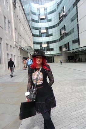 Beforehand...me outside the BBC, Portland Place