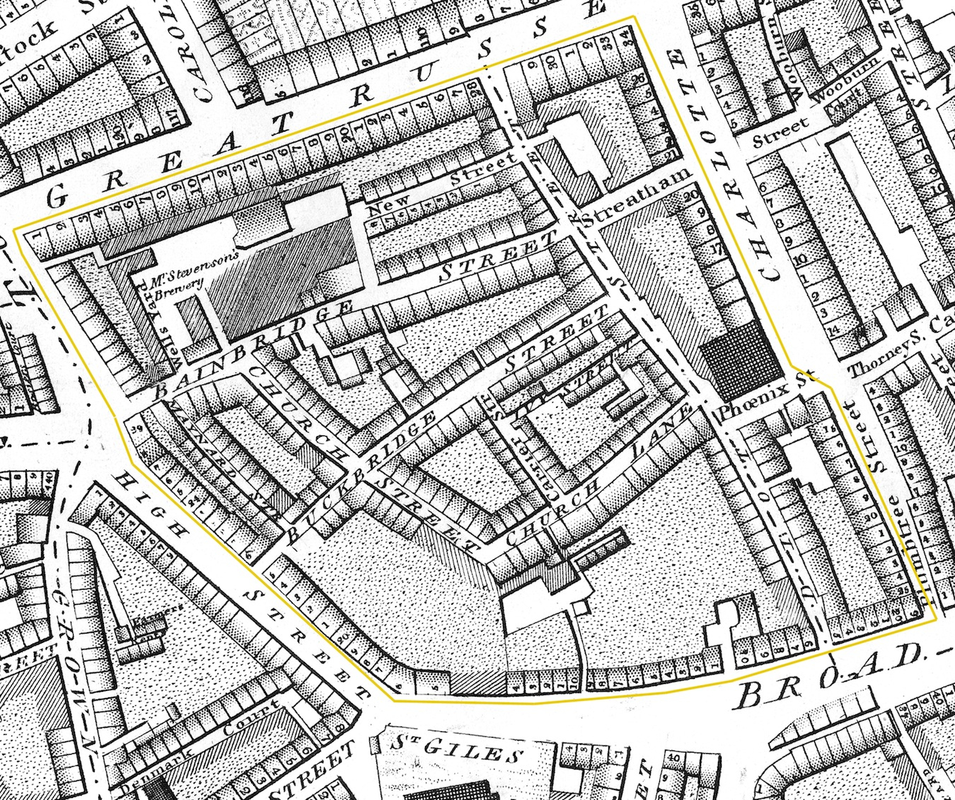 St Giles London Map Richard Horwood Map Of 1792-99 - St. Giles Rookery - Jane Palm Gold
